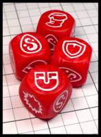 Dice : Dice - Game Dice - Krosmaster Red and White - JA Collection Mar 2024